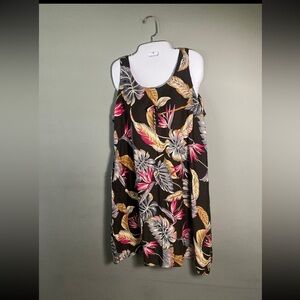 Tropical Print Midi Dress